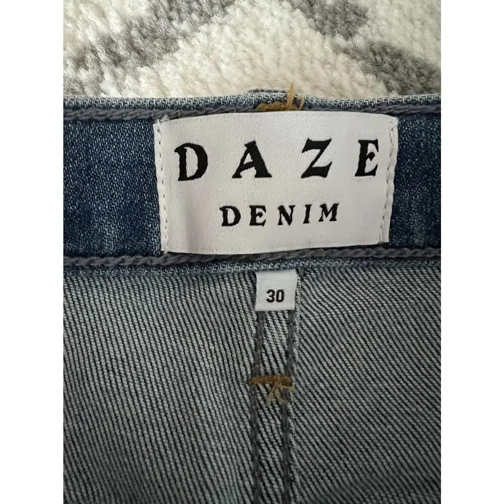 DAZE DENIM Far Out High Rise Wide Leg Cuff Hug Your Body Jeans In Big Break 30 - Picture 10 of 15
